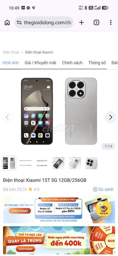 Xiaomi 15T 5G 256GB Xám. Mua bán Điện thoại tại Quận Ngũ Hành Sơn Đà Nẵng được đăng bởi tiên phan hình 1