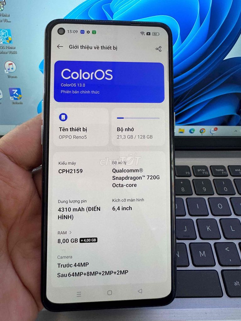 Oppo Reno 5 128GB Vàng 98%. Mua bán Điện thoại tại Quận 6 Tp Hồ Chí Minh được đăng bởi QUỐC THIÊN BÁN GÓP 0 ĐỒNG  hình 1
