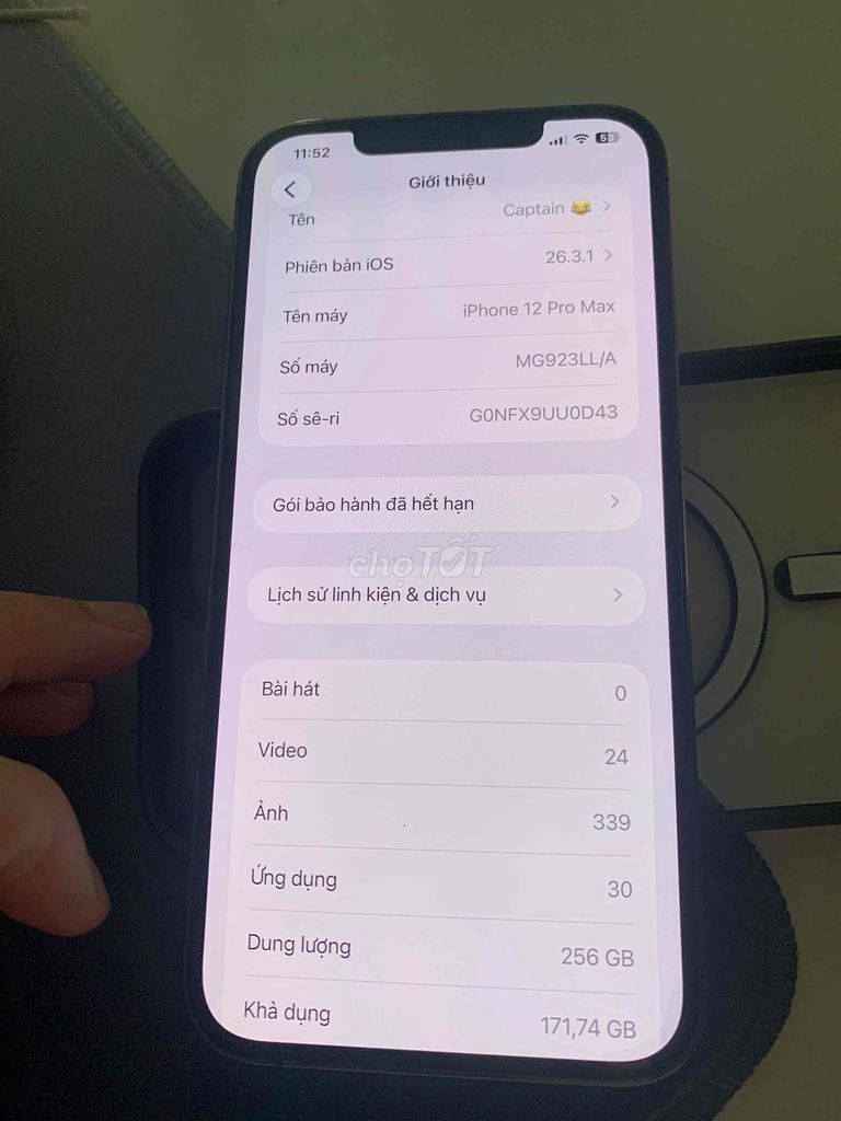 Apple iPhone 12 Pro Max 256GB Xám. Mua bán Điện thoại tại Huyện Thanh Liêm Hà Nam được đăng bởi Trần Văn Quân hình 1