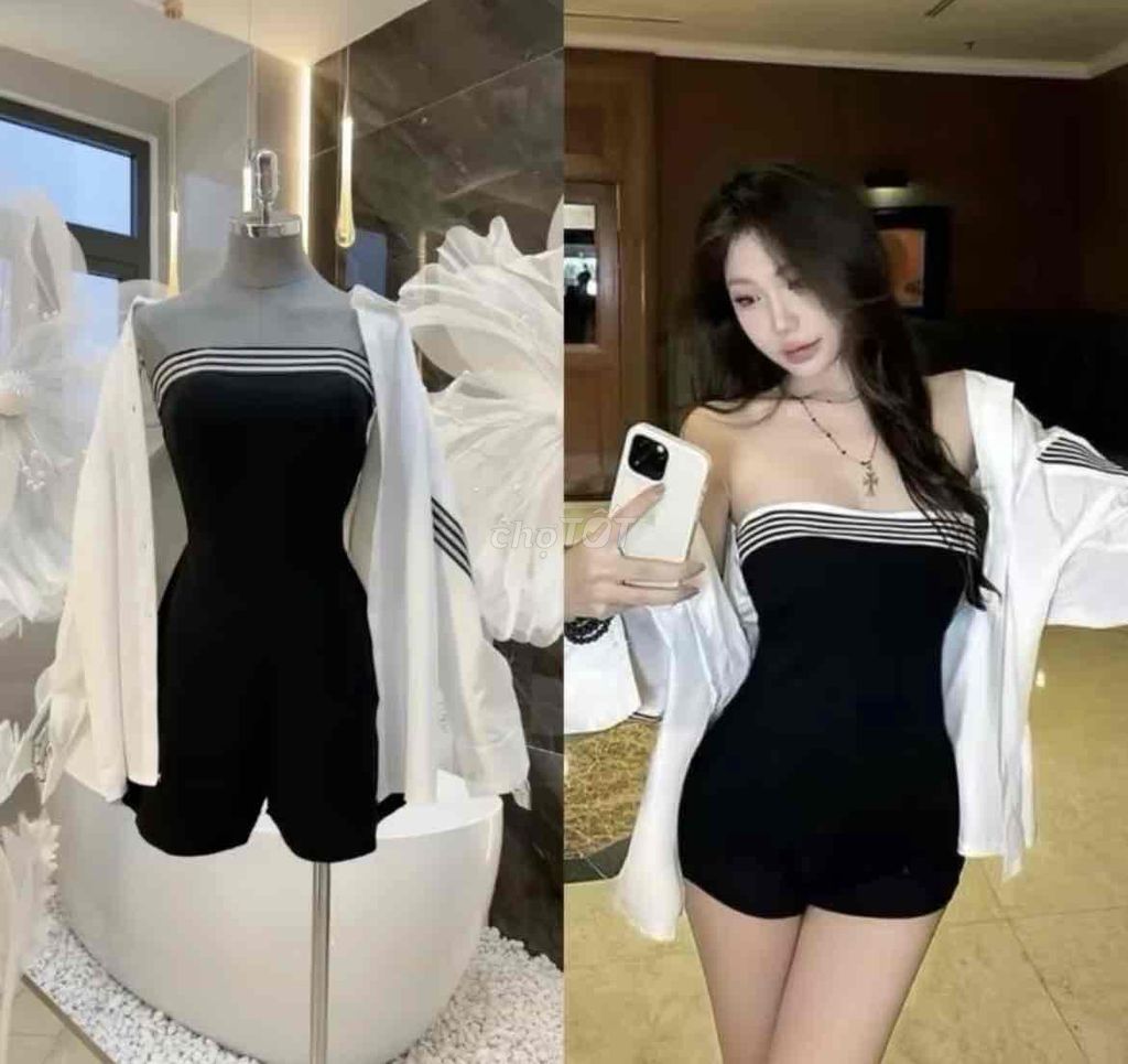 Set jumpsuit mix áo sơ mi trắng. Mua bán Quần áo tại Quận 12 Tp Hồ Chí Minh được đăng bởi Minh Chi hình 1