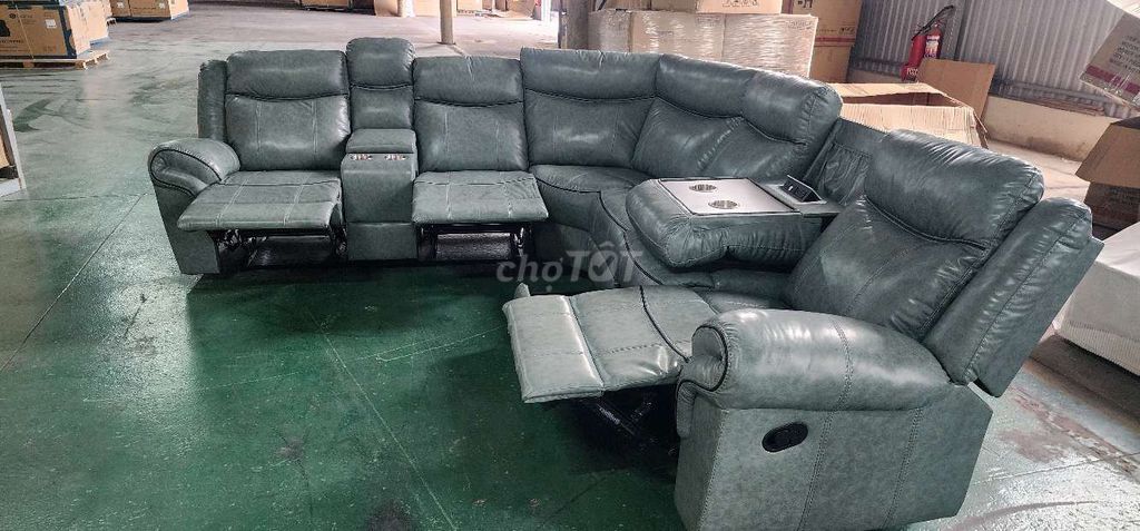 9tr500k Ghế sofa góc L da xám xanh. Mua bán Bàn ghế tại Thị xã Bến Cát Bình Dương được đăng bởi Văn Tràgg hình 1
