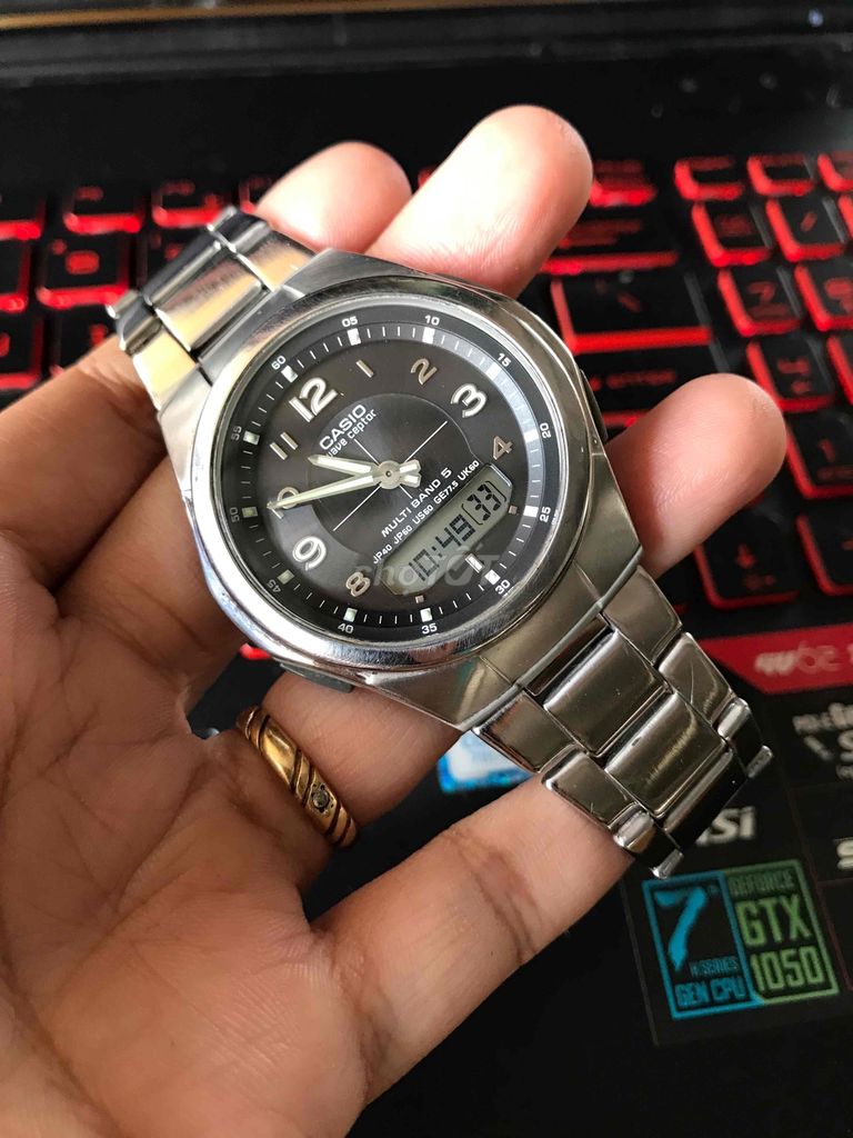 đồng hồ nam Casio dây thép pin solar