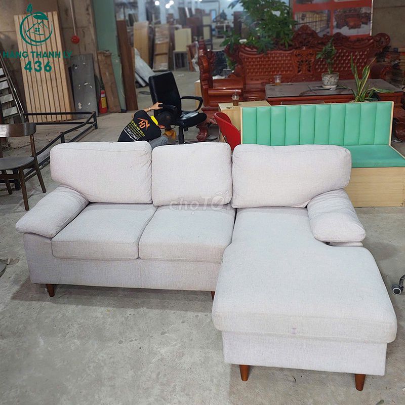 Ghế sofa Chữ L Vải nỉ Gỗ màu Kem. Mua bán Bàn ghế tại Quận 7 Tp Hồ Chí Minh được đăng bởi Hàng thanh lý 436 hình 1