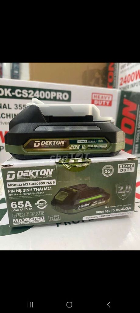 Pin DEKTON M21-B2065XPLUS 21V. Mua bán Phụ kiện (Màn hình, Chuột...) tại Quận Ninh Kiều Cần Thơ được đăng bởi Cửa hàng LÂM QUỐC TRUNG hình 1
