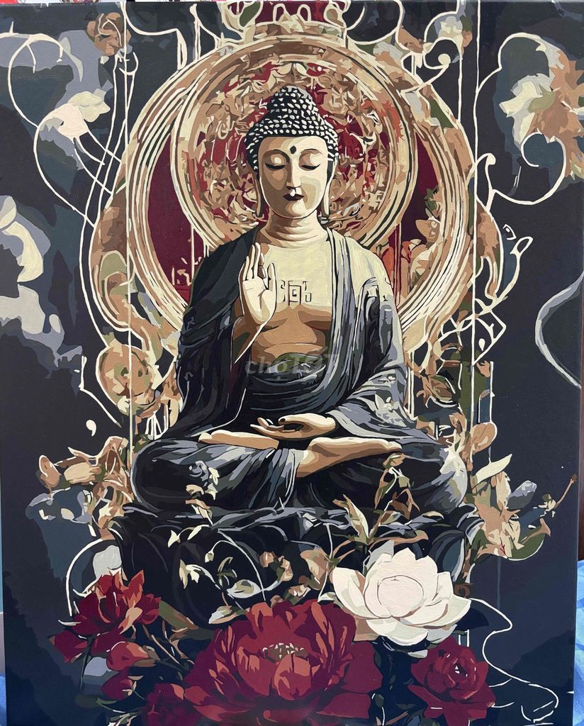 Tranh tự tô Phật giáo Canvas 40x50cm