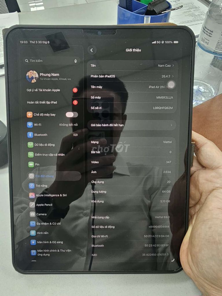 Apple iPad Air 5 M1 64GB Đen. Mua bán Máy tính bảng tại Thành phố Vĩnh Yên Vĩnh Phúc được đăng bởi Nam Cao hình 1