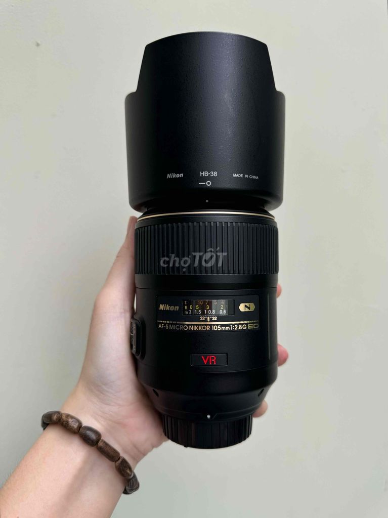 Nikon 105mm F2.8G Vr Nano micro đẹp zin Nhật  99%.