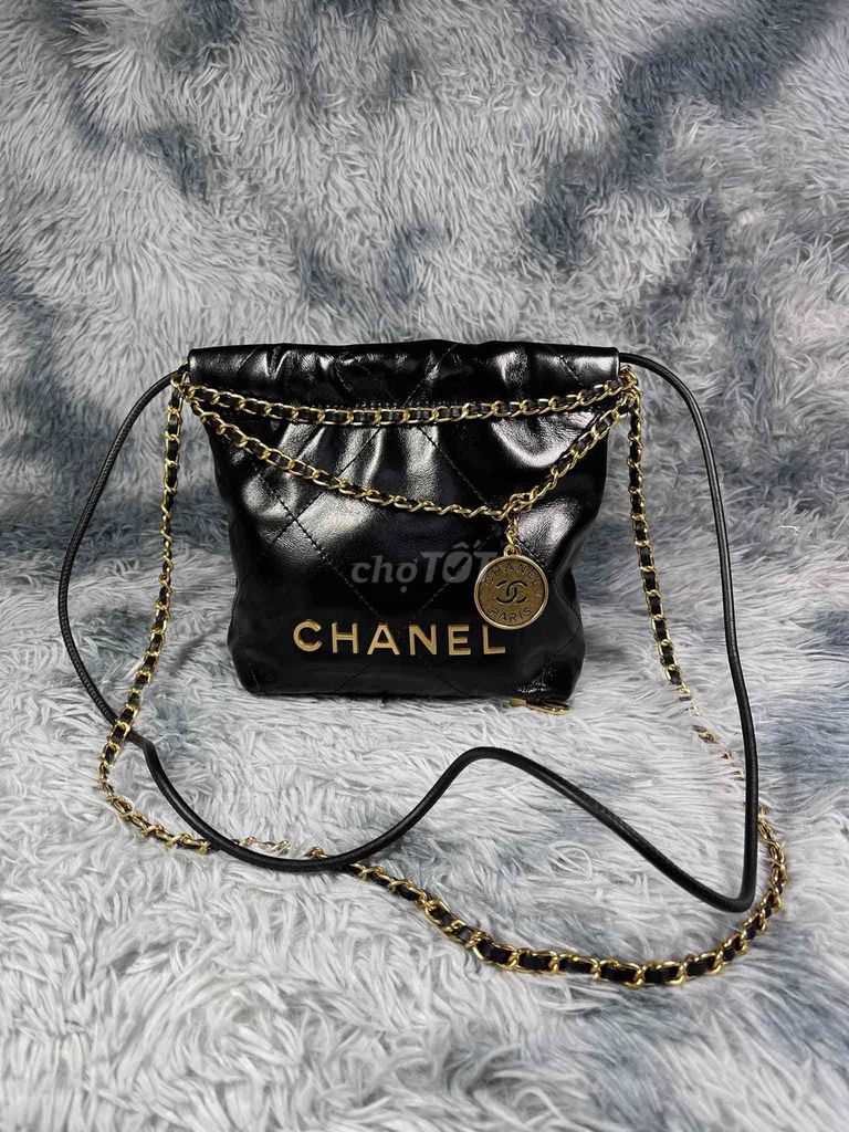 Xách tay đeo vai CHANEL size 22 mini da b.ê