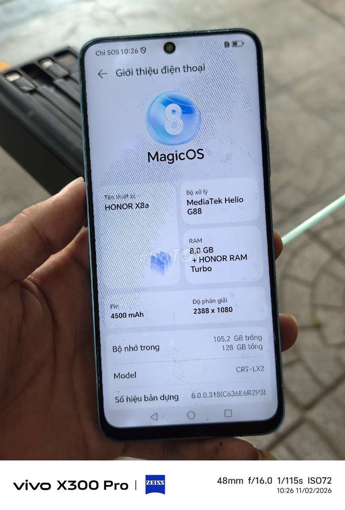 Honor x8a ram 8/128g pin 5000. Mua bán Điện thoại tại Thành phố Vị Thanh Hậu Giang được đăng bởi máy củ giá tốt  hình 1