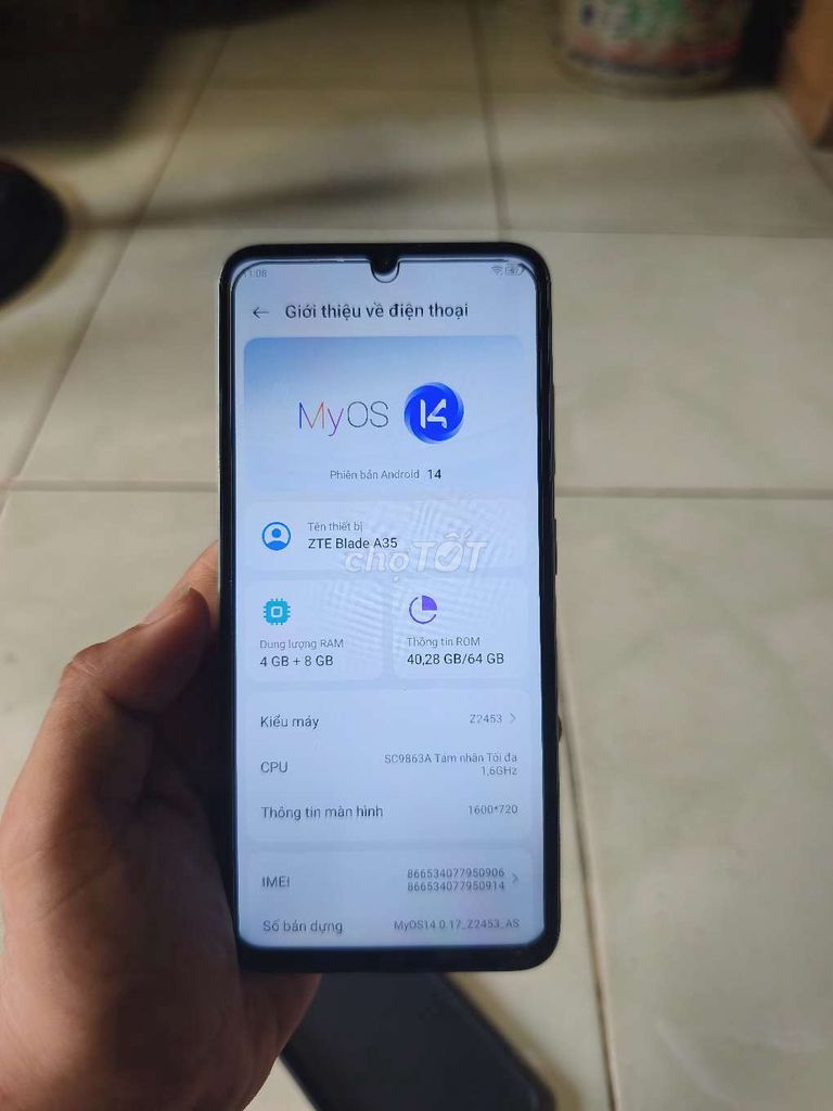 ZTE Blade A35 4GB/64GB Xanh. Mua bán Điện thoại tại Quận Ninh Kiều Cần Thơ được đăng bởi Lý A Tài hình 1