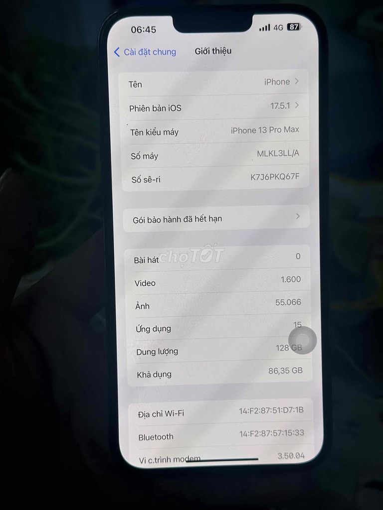 cần pass lại iphone 13 promax lock 128 gb máy LL/A. Mua bán Điện thoại tại Thành phố Thuận An Bình Dương được đăng bởi Hải hình 1