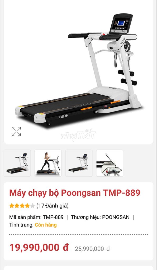 Bán máy chạy bộ Poongsan TMP-889 cũ – Giá tốt