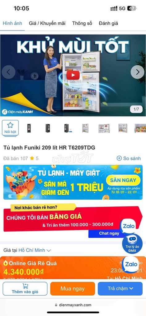 Tủ lạnh Funiki T6209TDG được trúng thưởng tất niên