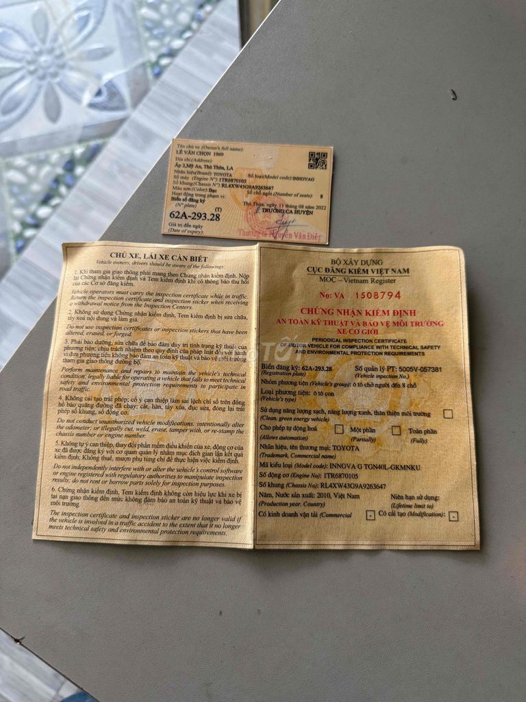 Toyota Innova 2010 G.xe chính chủ.zin.mới kiểm. Mua bán Ô tô tại Thành phố Tân An Long An được đăng bởi Trung Dũng hình 15