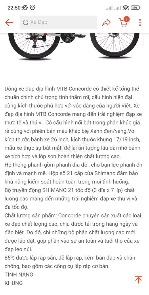 Bán xe đạp thể thao concorde khung nhôm mới 99%. Mua bán Xe đạp tại Quận Hoàng Mai Hà Nội được đăng bởi A Tuấn hình 4