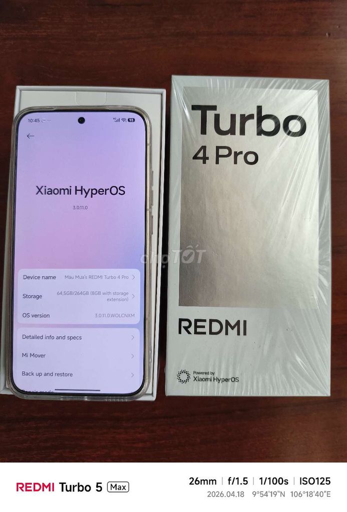 Xiaomi Redmi Turbo 4 Pro 12/256. Mua bán Điện thoại tại Thành phố Trà Vinh Trà Vinh được đăng bởi Tiên Nghịch hình 1