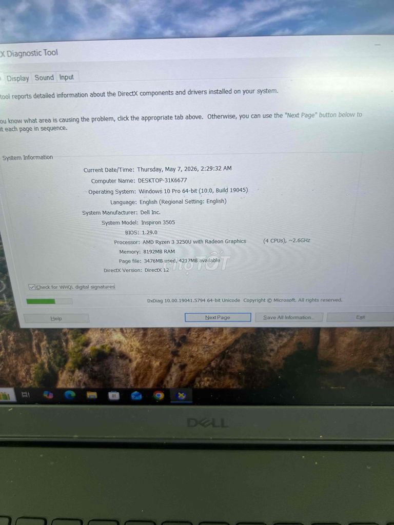 Dell Inspiron 3505 Ryzen 3 8GB/256GB. Mua bán Laptop tại Quận Đống Đa Hà Nội được đăng bởi Ngoan hình 1