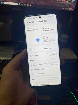 Honor 90 Lite 5G QT 8/256Gb 98% zin full có Gl