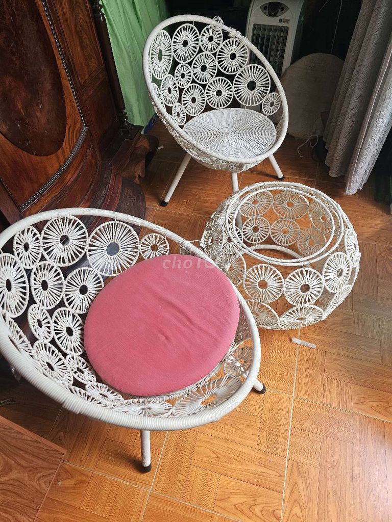 Bộ bàn ghế mây tre đan Trắng. Mua bán Bàn ghế tại Quận Bình Tân Tp Hồ Chí Minh được đăng bởi Luân Nguyễn hình 1