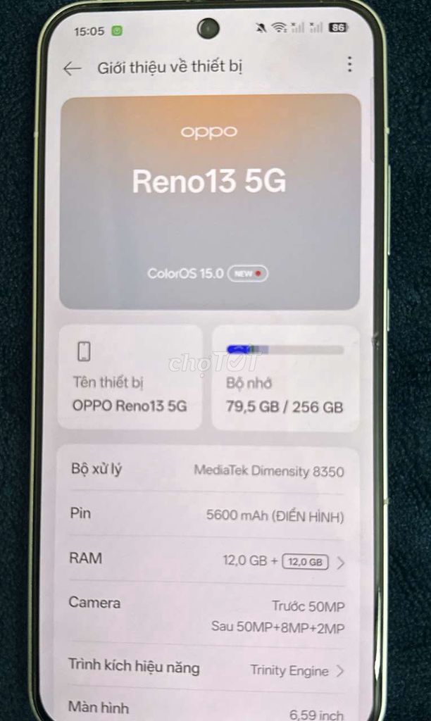 Oppo Reno 13 5G 256GB Trắng Like New. Mua bán Điện thoại tại Huyện Sóc Sơn Hà Nội được đăng bởi Natkute22 hình 1