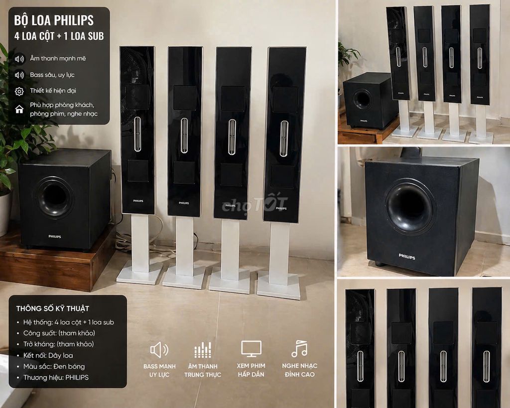 Dàn loa Philips Đen. Mua bán Tivi, Âm thanh tại Thành phố Nam Định Nam Định được đăng bởi Trang hình 1