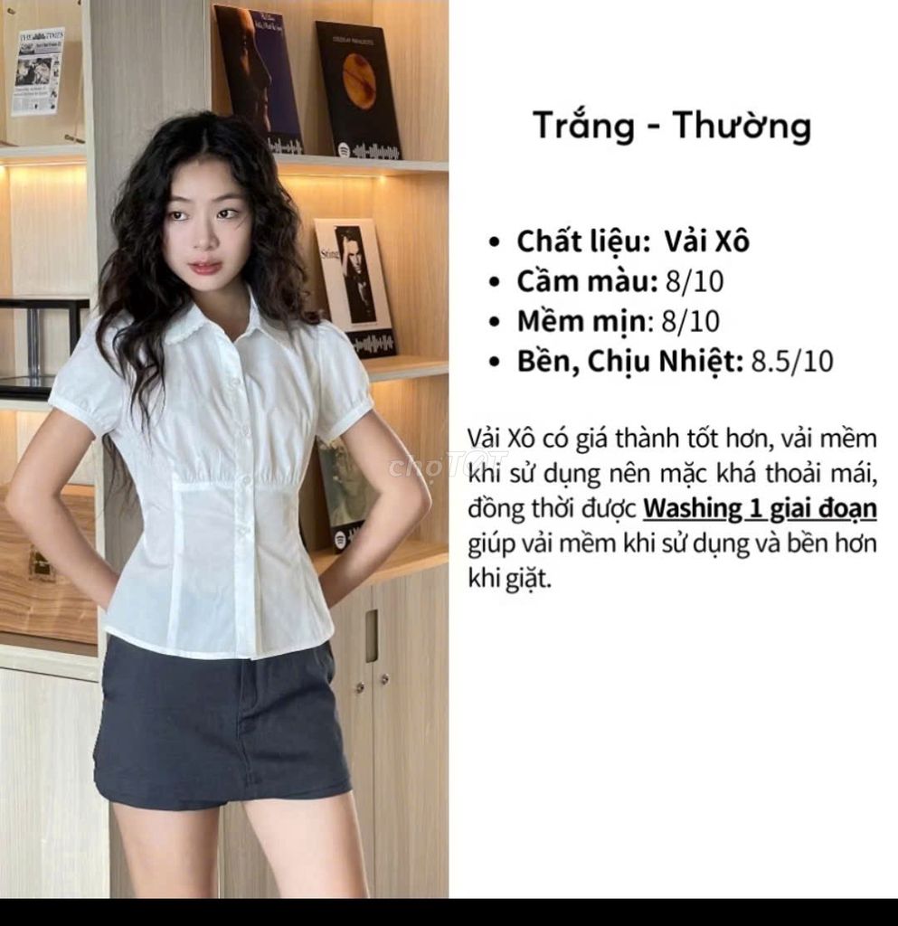 Áo sơ mi nữ sợi bông size M. Mua bán Quần áo tại Thành phố Đà Lạt Lâm Đồng được đăng bởi Quỳnh Trang hình 1
