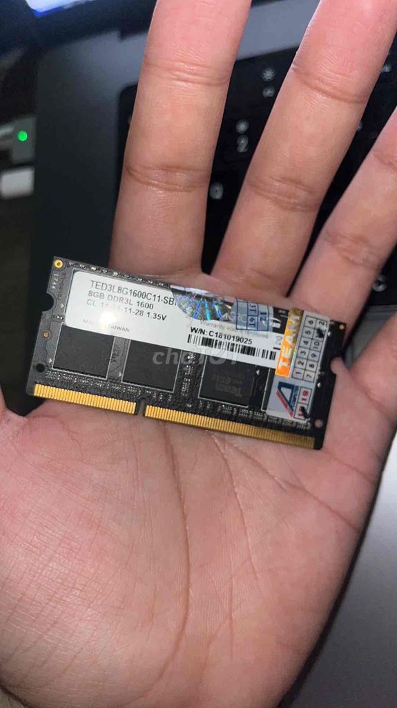 RAM laptop 8GB DDR3L 1600MHz. Mua bán Linh kiện (RAM, Card...) tại Quận Bình Tân Tp Hồ Chí Minh được đăng bởi Nguyễn Đoàn Thành Long Vũ hình 1