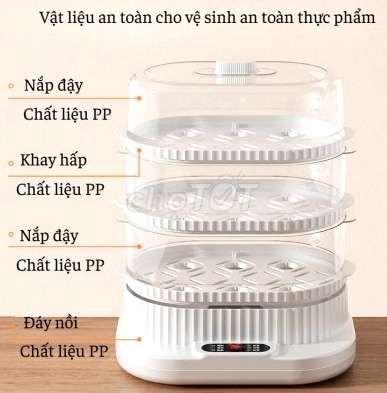 Nồi hấp điện đa năng 3 tầng 10L full hộp