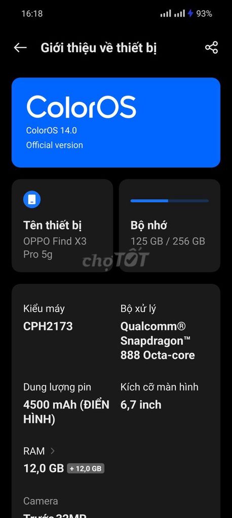 OPPO Find X3 Pro 5G 256GB. Mua bán Điện thoại tại Huyện Bình Chánh Tp Hồ Chí Minh được đăng bởi Trương Ngọc Long hình 1