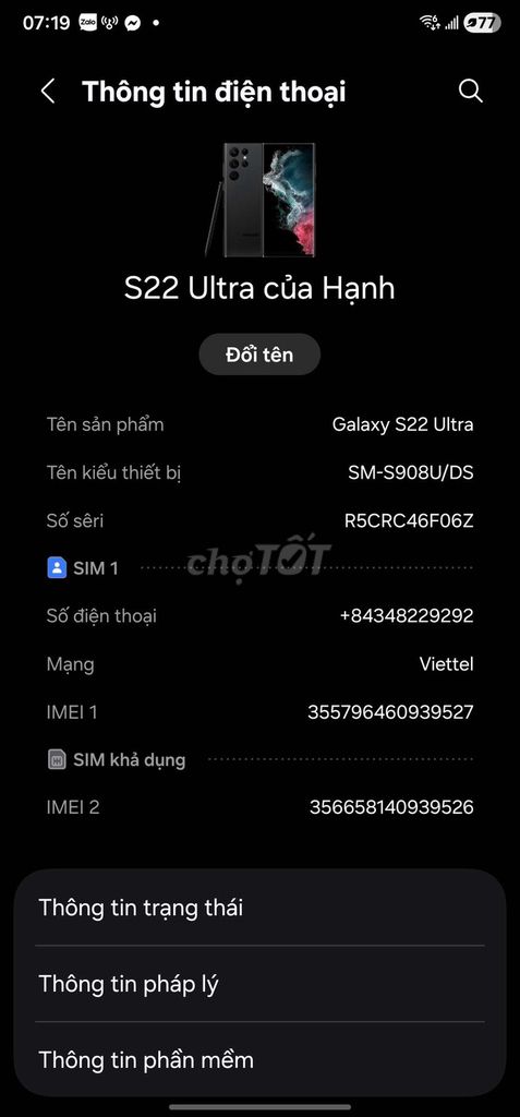 Samsung Galaxy S22 Ultra Màn hình sọc. Mua bán Điện thoại tại Huyện Gia Lâm Hà Nội được đăng bởi Tên chưa cung cấp hình 1