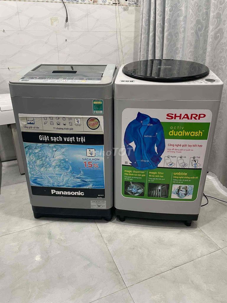 cặp máy giặt Sharp và Panasonic 8kg