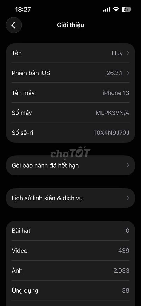 Apple iPhone 13 128GB Việt Nam Đã qua sử dụng. Mua bán Điện thoại tại Quận Tân Bình Tp Hồ Chí Minh được đăng bởi Quốc Huy hình 1