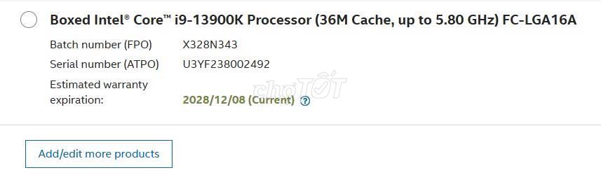 CPU Intel Core i9-13900K. Mua bán Linh kiện (RAM, Card...) tại Quận Nam Từ Liêm Hà Nội được đăng bởi Jade Nguyen hình 1
