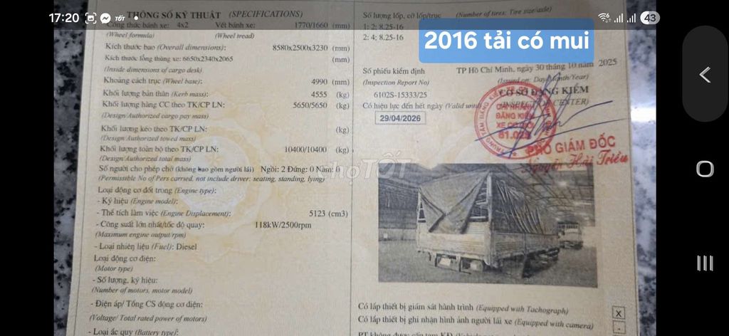 Hino fc 2016 5t7 thùng 6m7. Mua bán Xe tải, xe ben tại Thành phố Biên Hòa Đồng Nai được đăng bởi trần quang sử  hình 7