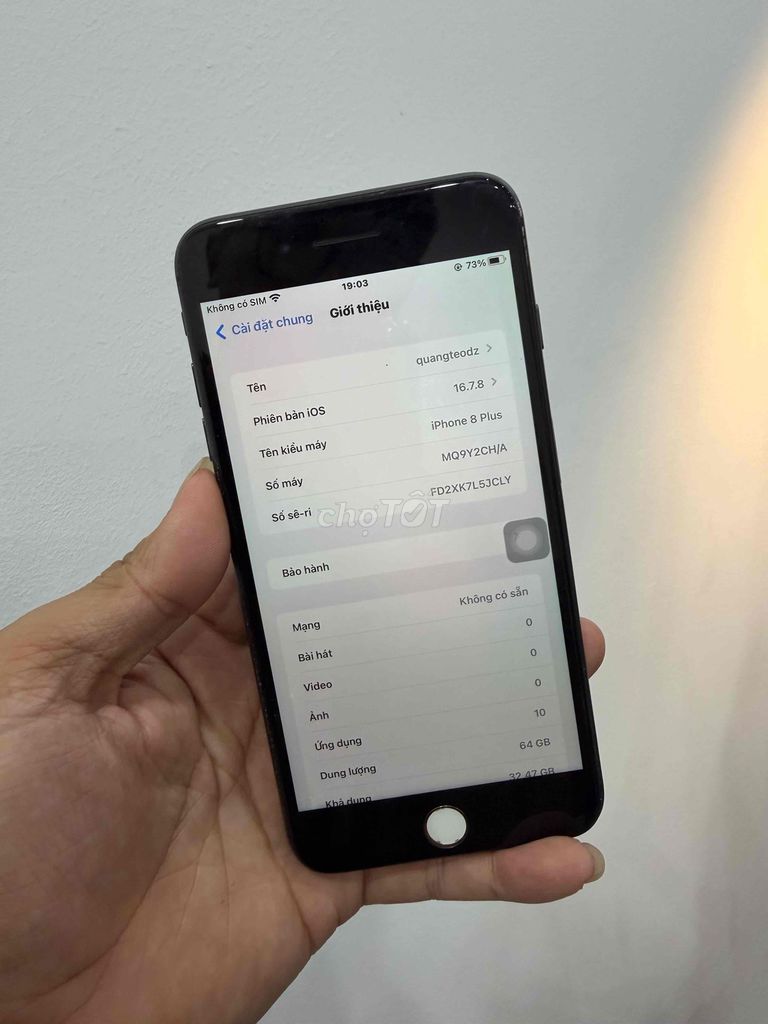 Apple iPhone 8 Plus 64GB Đen chống cháy. Mua bán Điện thoại tại Quận Đống Đa Hà Nội được đăng bởi Ng Hoang Anh hình 1