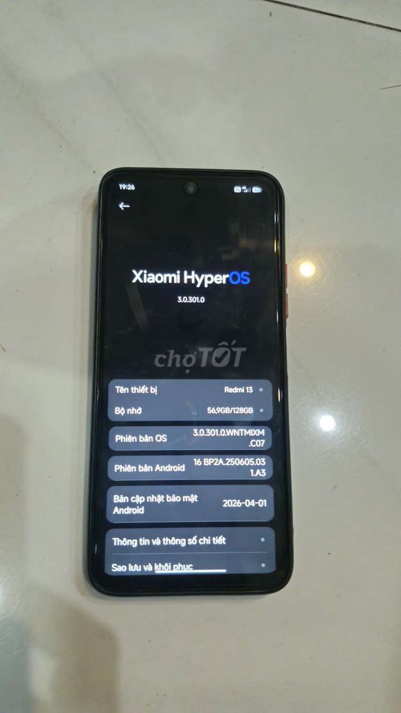 Xiaomi Redmi 13 128GB Đen HyperOS. Mua bán Điện thoại tại Quận 12 Tp Hồ Chí Minh được đăng bởi A luu hình 1