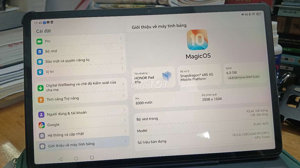 Honor Pad X9a 6GB/128GB. Mua bán Máy tính bảng tại Thành phố Thủ Đức Tp Hồ Chí Minh được đăng bởi Vũ Lộc hình 1