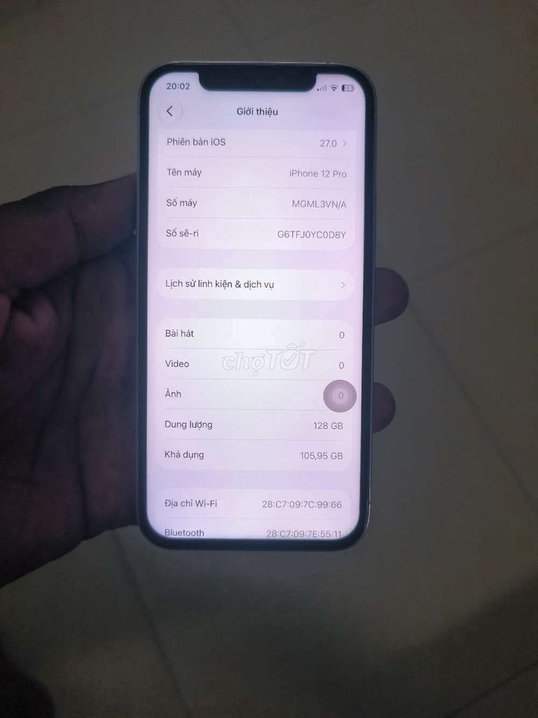 Apple iPhone 12 Pro 128GB Trắng. Mua bán Điện thoại tại Quận Hai Bà Trưng Hà Nội được đăng bởi Quang Minh hình 1