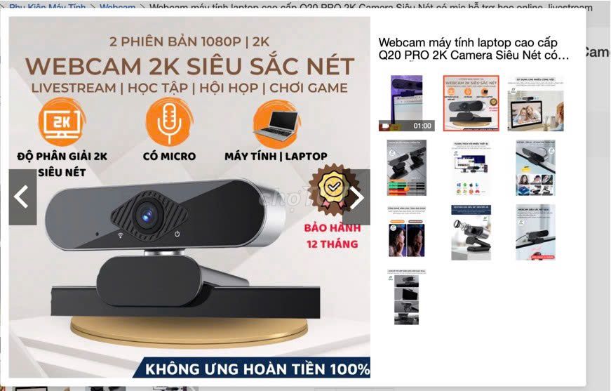 Webcam Xsmart Q20 PRO 2K. Mua bán Máy ảnh, Máy quay tại Quận Hải Châu Đà Nẵng được đăng bởi Võ Bùi Dung Huệ hình 1
