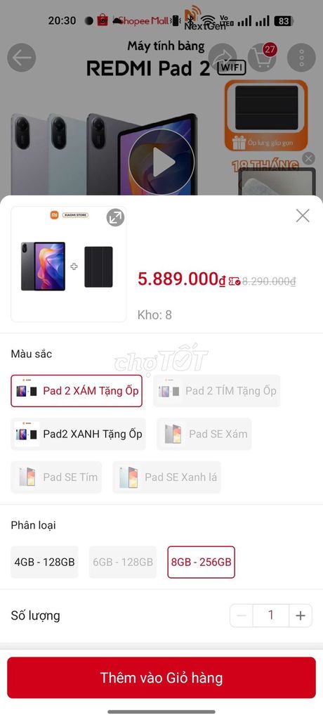 Xiaomi Redmi Pad 2 8GB/256GB Xám. Mua bán Máy tính bảng tại Quận Bình Thuỷ Cần Thơ được đăng bởi Rose Eden hình 1