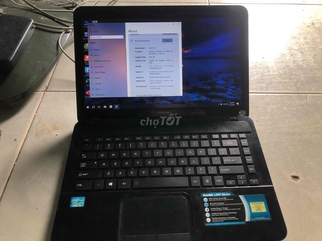 Toshiba Satellite L840 i3-2350M 8GB/119GB Đen. Mua bán Laptop tại Thành phố Thủ Đức Tp Hồ Chí Minh được đăng bởi Võ Tùng Dương hình 1
