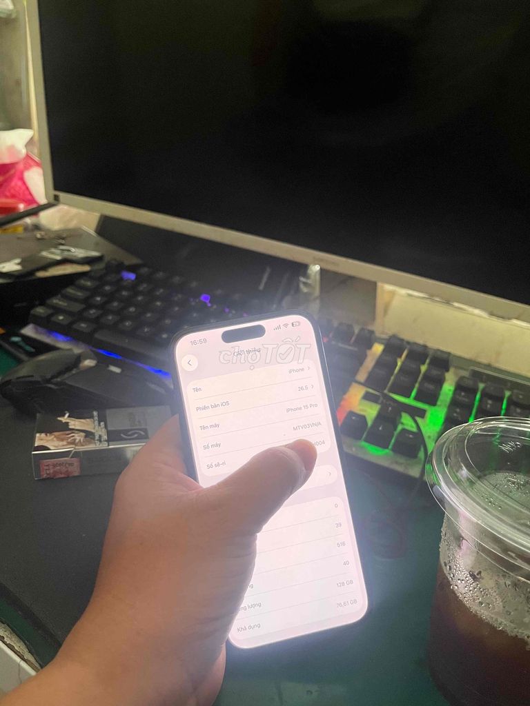 iPhone 15 Pro 128GB Xám Đã sử dụng. Mua bán Điện thoại tại Thị xã Bến Cát Bình Dương được đăng bởi Vien Tran hình 1
