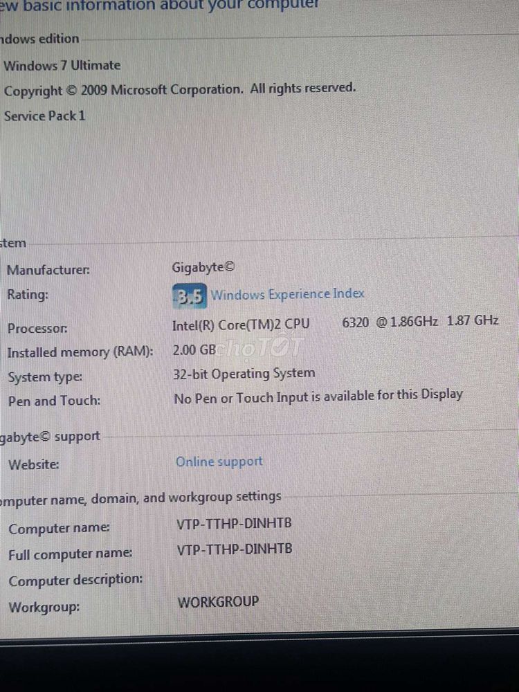 Máy tính để bàn CPU giga G41/Core i2/Ram2G/ổ160G
