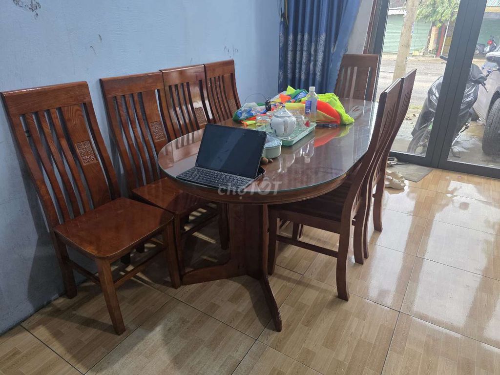Bàn ăn Gỗ sồi Nâu 7 ghế. Mua bán Bàn ghế tại Huyện Vĩnh Cửu Đồng Nai được đăng bởi Lê Chí Bình hình 1
