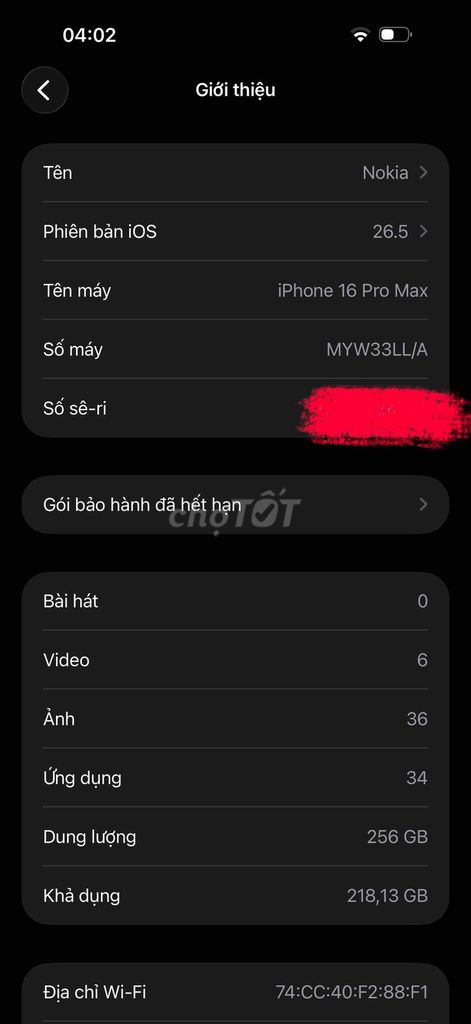 Apple iPhone 16 Pro Max 256GB 96%. Mua bán Điện thoại tại Quận Hải Châu Đà Nẵng được đăng bởi Thiên Huỳnh hình 1