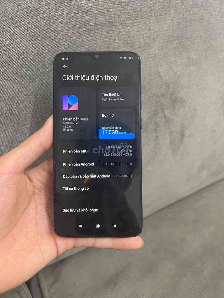 Xiaomi Redmi Note 8 Pro 6GB/64GB Xanh. Mua bán Điện thoại tại Quận Đống Đa Hà Nội được đăng bởi HQ Computer hình 1