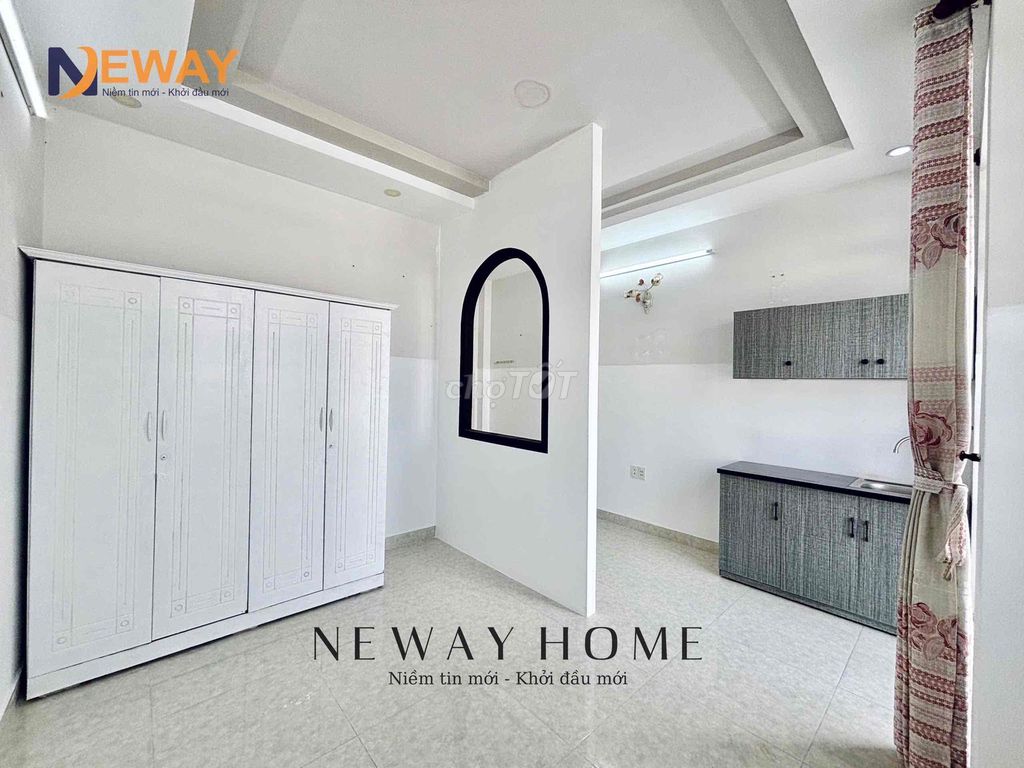 1PN TÁCH BẾP BAN CÔNG LỚN, SẴN NỘI THẤT CƠ BẢN MỚI KENG GẦN VHU
