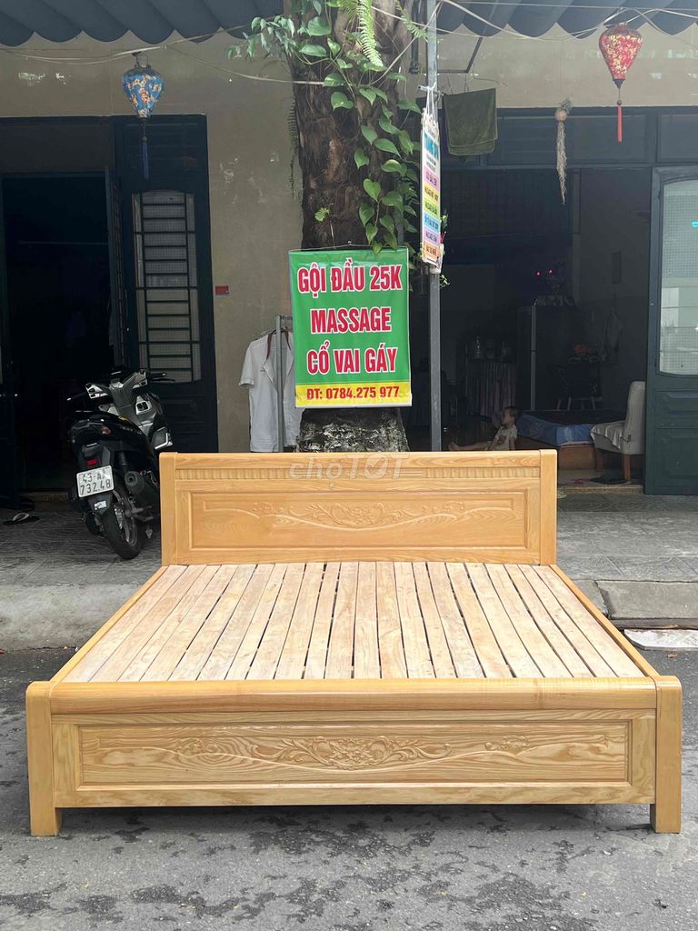 Giường ngủ Gỗ sồi nga 1m8*2m đã sử dụng. Mua bán Giường, chăn ga gối nệm tại Quận Thanh Khê Đà Nẵng được đăng bởi Thúy Hằng hình 1