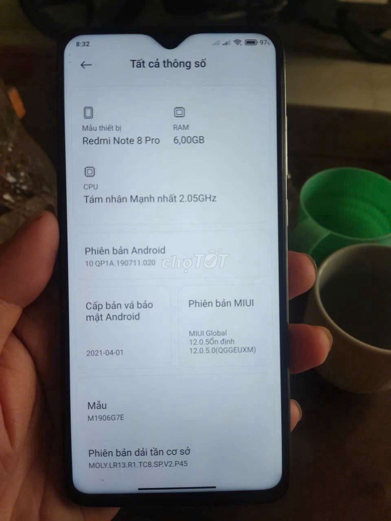 Xiaomi Redmi Note 8 Pro 6GB 128GB Trắng. Mua bán Điện thoại tại Quận Kiến An Hải Phòng được đăng bởi Gia Minh bolero hình 1