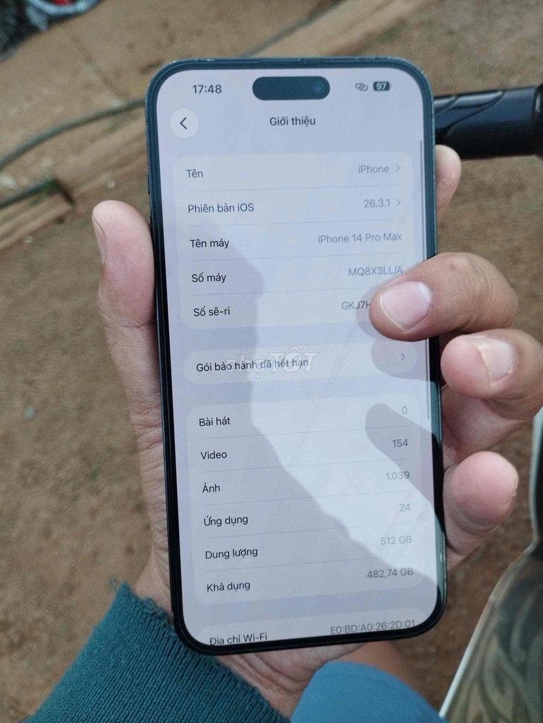 Apple iPhone 14 Pro Max 512GB Đen Đã sử dụng. Mua bán Điện thoại tại Huyện Đắk Mil Đắk Nông được đăng bởi Vinh Ngoc hình 1
